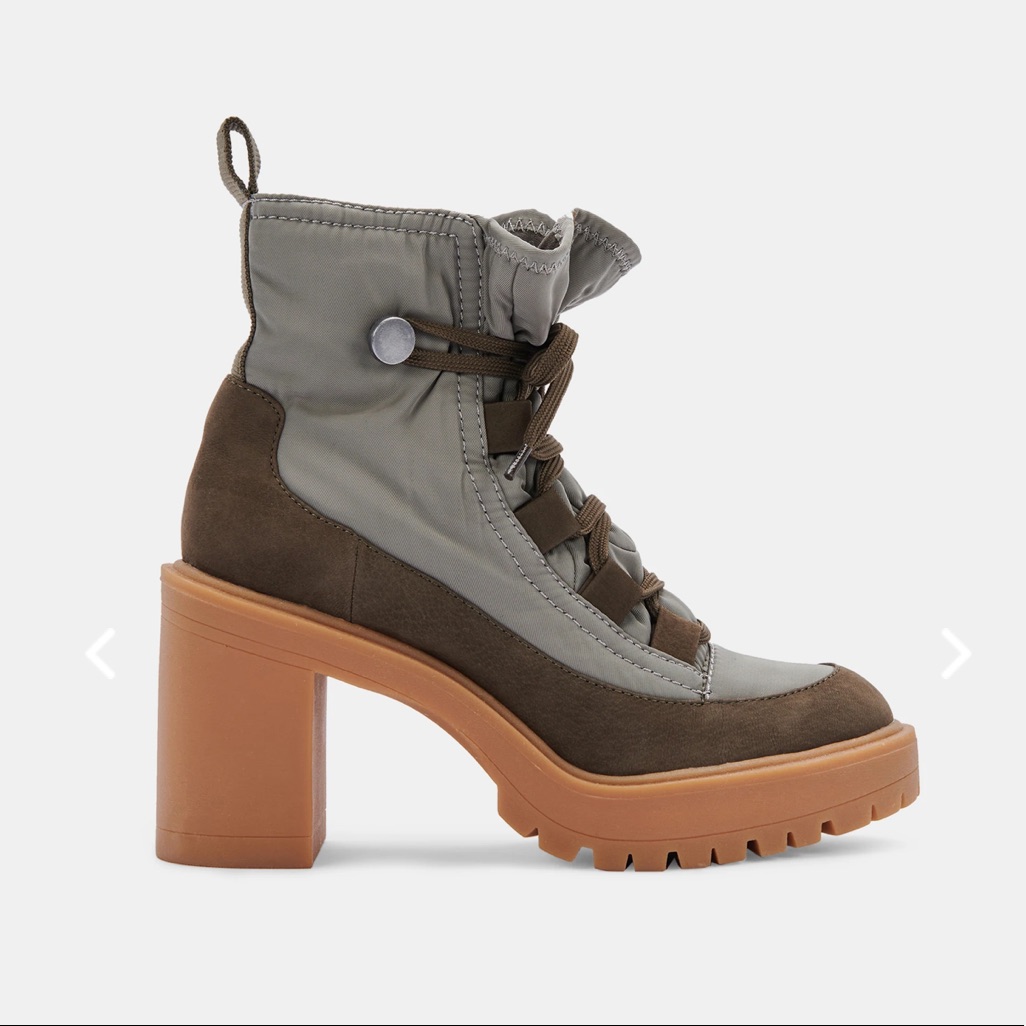 Dolce Vita Celida Boots In Olive Multi Nylon